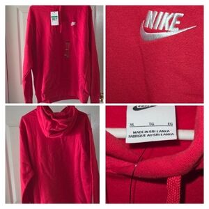 New Nike Men's Red Hoodie Pullover Size XL